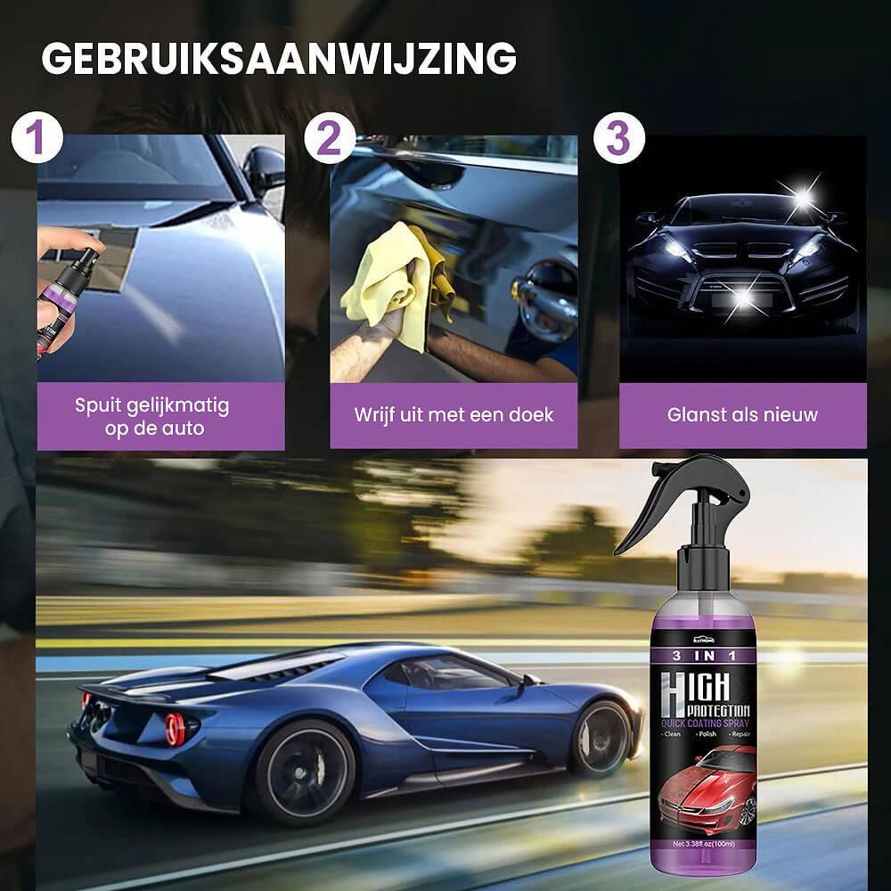 AutoGlanz - Spray de Revêtement Céramique Nano 3-en-1 | 1+2 Gratuit