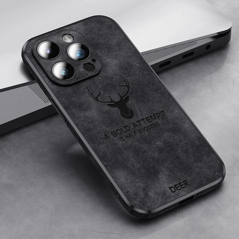 Deer - Étui en Cuir Luxe pour iPhone avec Design Élégant et Protection Antichoc