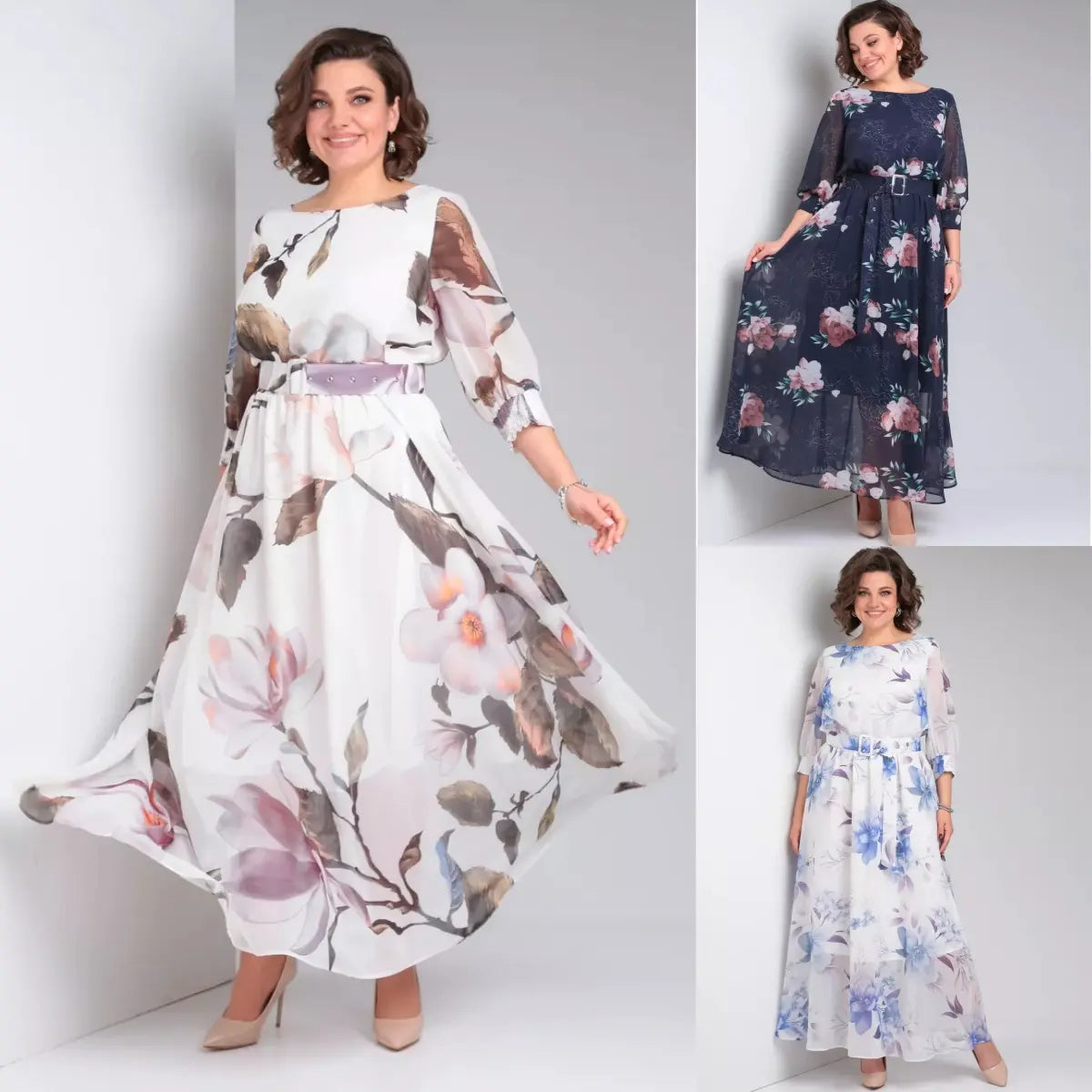 Melaza | Robe maxi élégante avec imprimé floral et ceinture à la taille