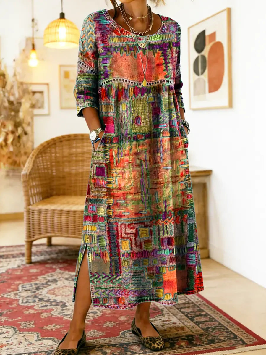 Isabelle | Robe patchwork ethnique