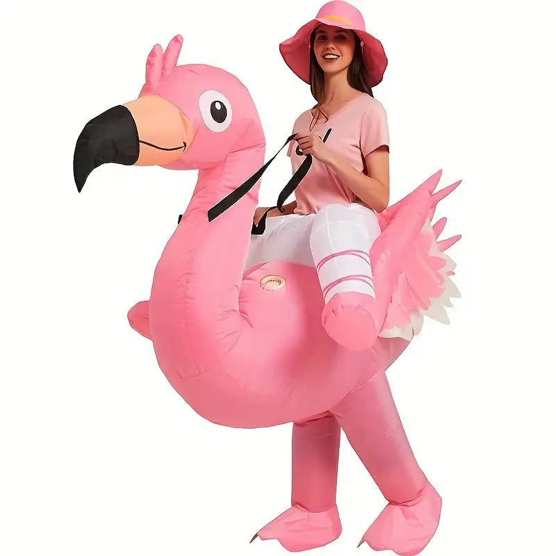 FlamingoRider - Costume Gonflable Flamant Rose Amusant pour Carnaval & Événements Festifs