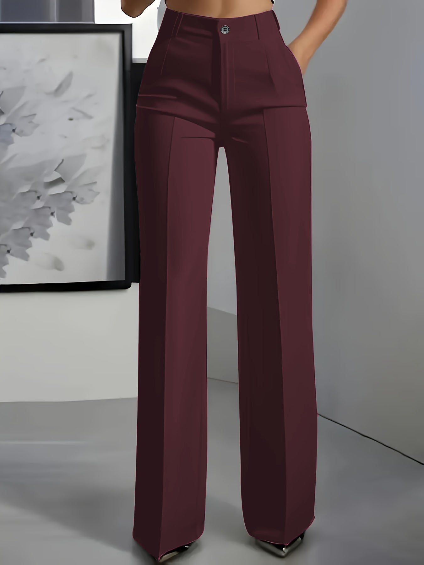Pantalons pour femmes taille haute avec élastique à la taille