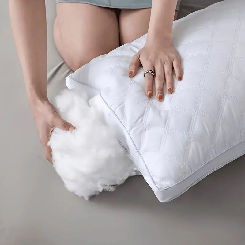 DreamRest - Ensemble de 2 Oreillers Hypoallergéniques 3D - Soutien Cervical Doux & Qualité Hôtelière de Sommeil
