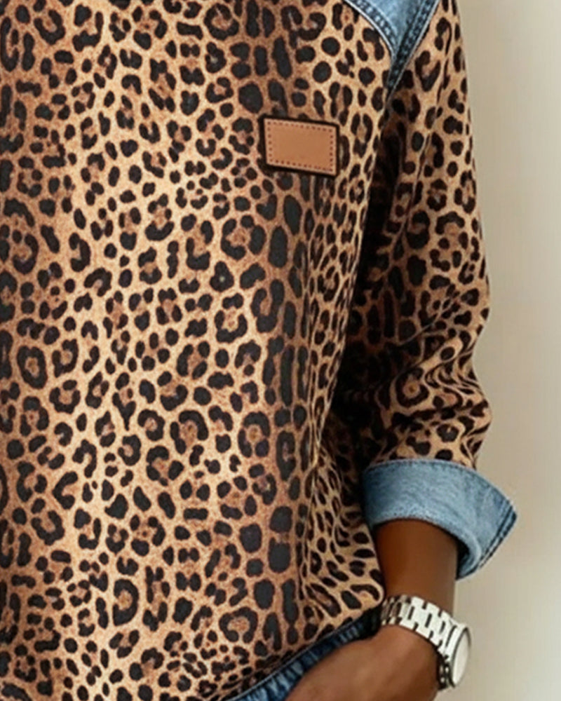 Karine - Pull Chic Imprimé Léopard