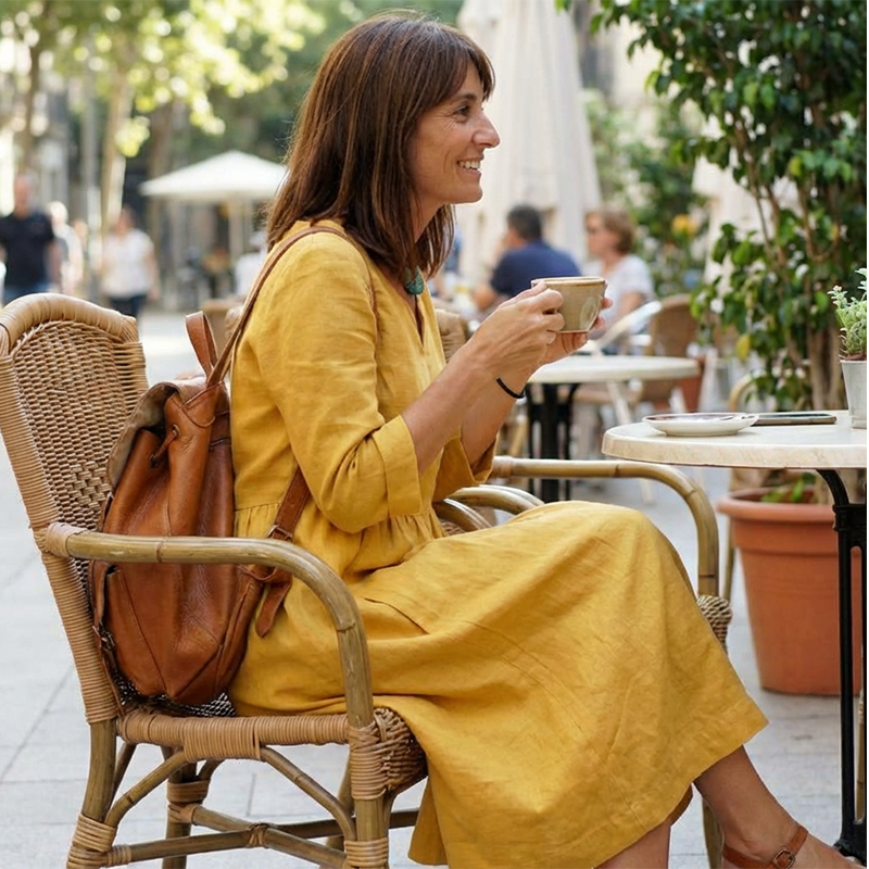 Robe décontractée à décolleté en V pour femmes avec manches 3/4 et poches