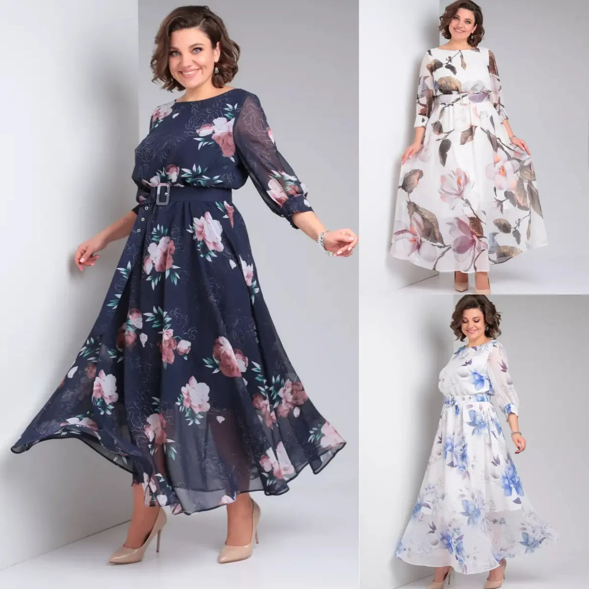 Melaza | Robe maxi élégante avec imprimé floral et ceinture à la taille
