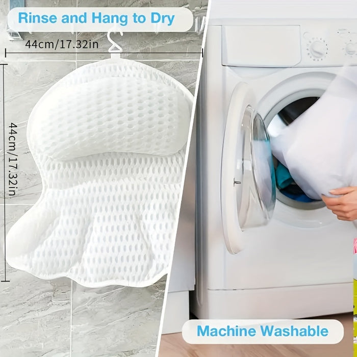LuxieSpa 4D Coussin de Bain Luxe - Coussin Respirant avec Support pour le Cou et le Dos pour un Bain Relaxant