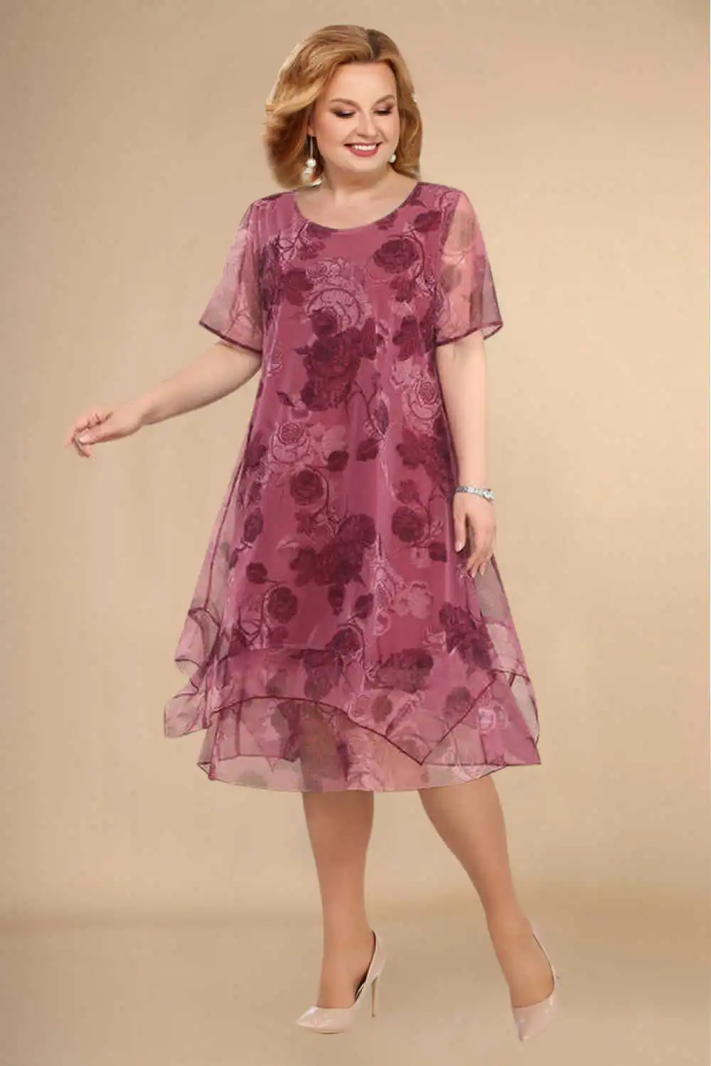 Mhira | Robe en Chiffon Floral