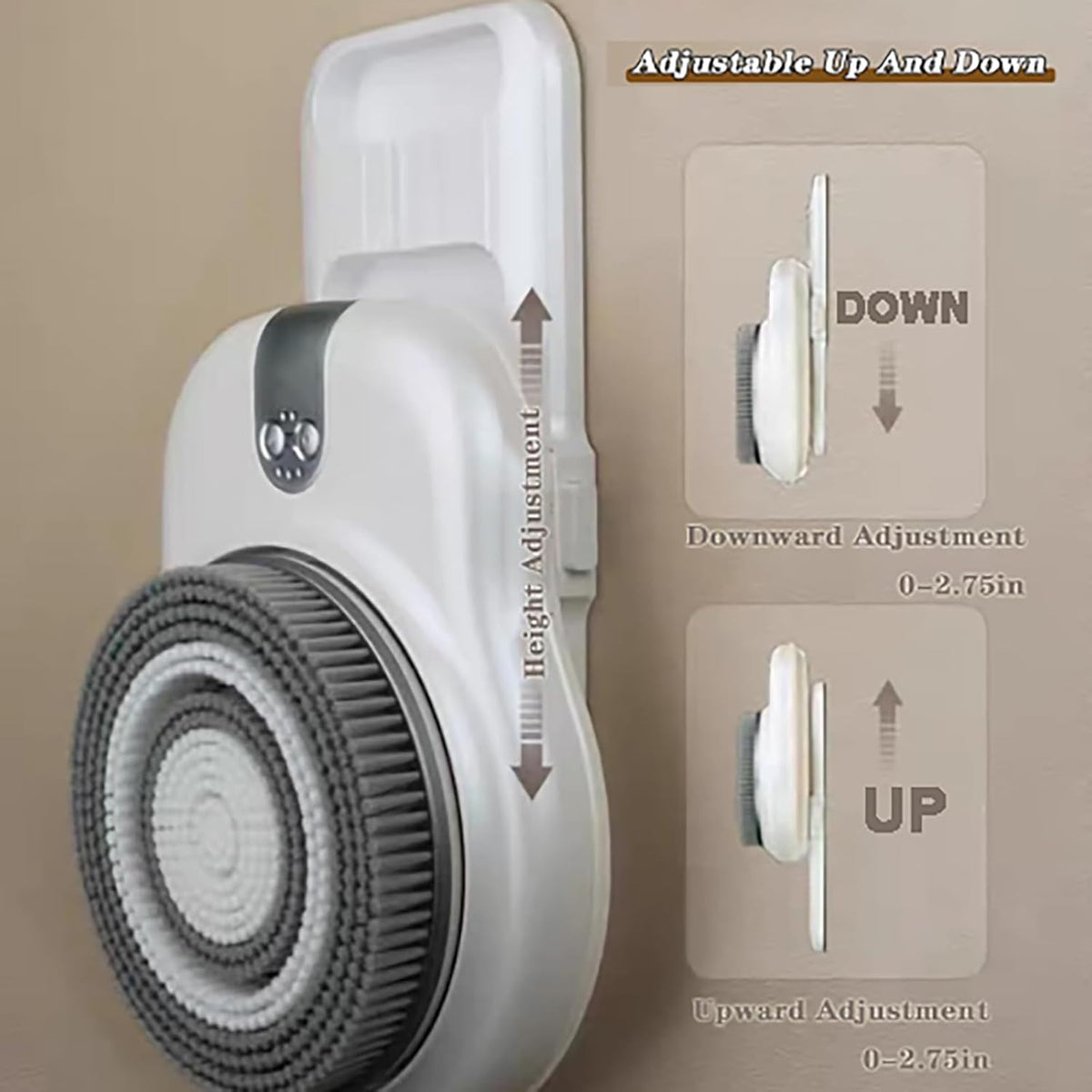 ScrubMaster Douche Éponge | Éponge électrique murale pour un nettoyage en profondeur et un confort