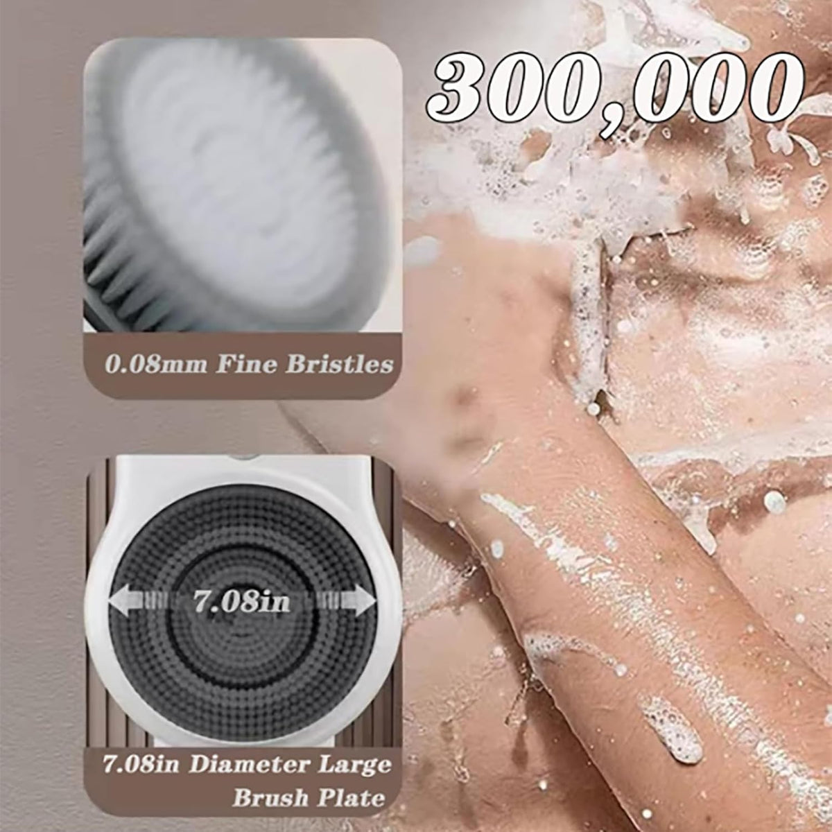 ScrubMaster Douche Éponge | Éponge électrique murale pour un nettoyage en profondeur et un confort