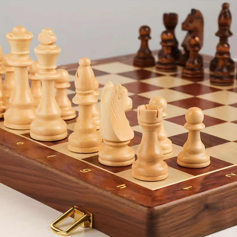 EchelonMaster Ensemble d'échecs en bois | Échiquier en noyer fait à la main avec des pièces de jeu de première qualité