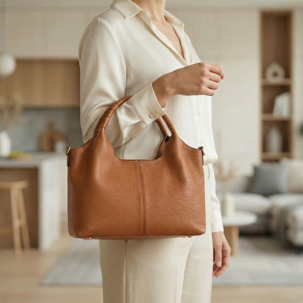 Sac Hobo Quotidien en Cuir Souple Carrina