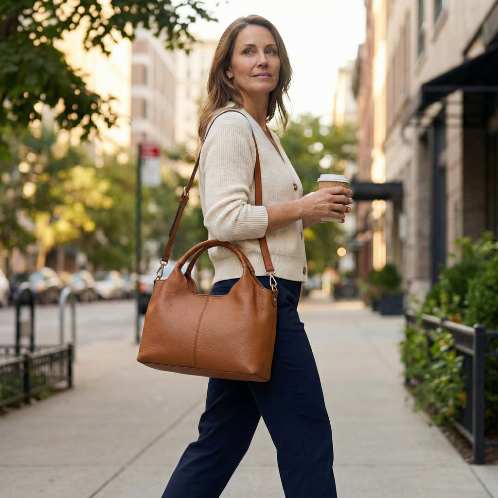 Sac Hobo Quotidien en Cuir Souple Carrina