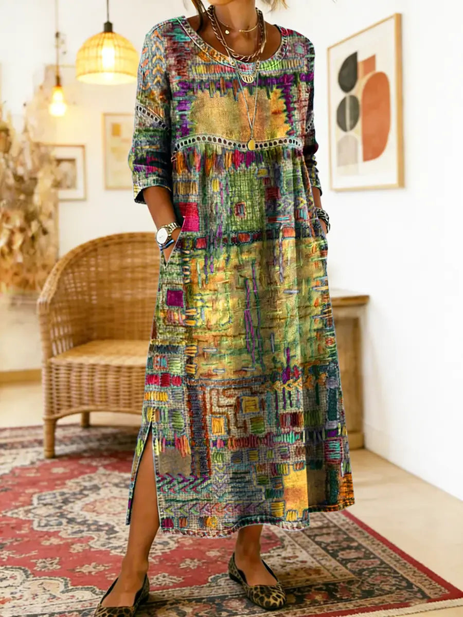 Isabelle | Robe patchwork ethnique