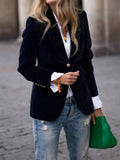 Sandrine - Blazer Élégant Velours Boutons