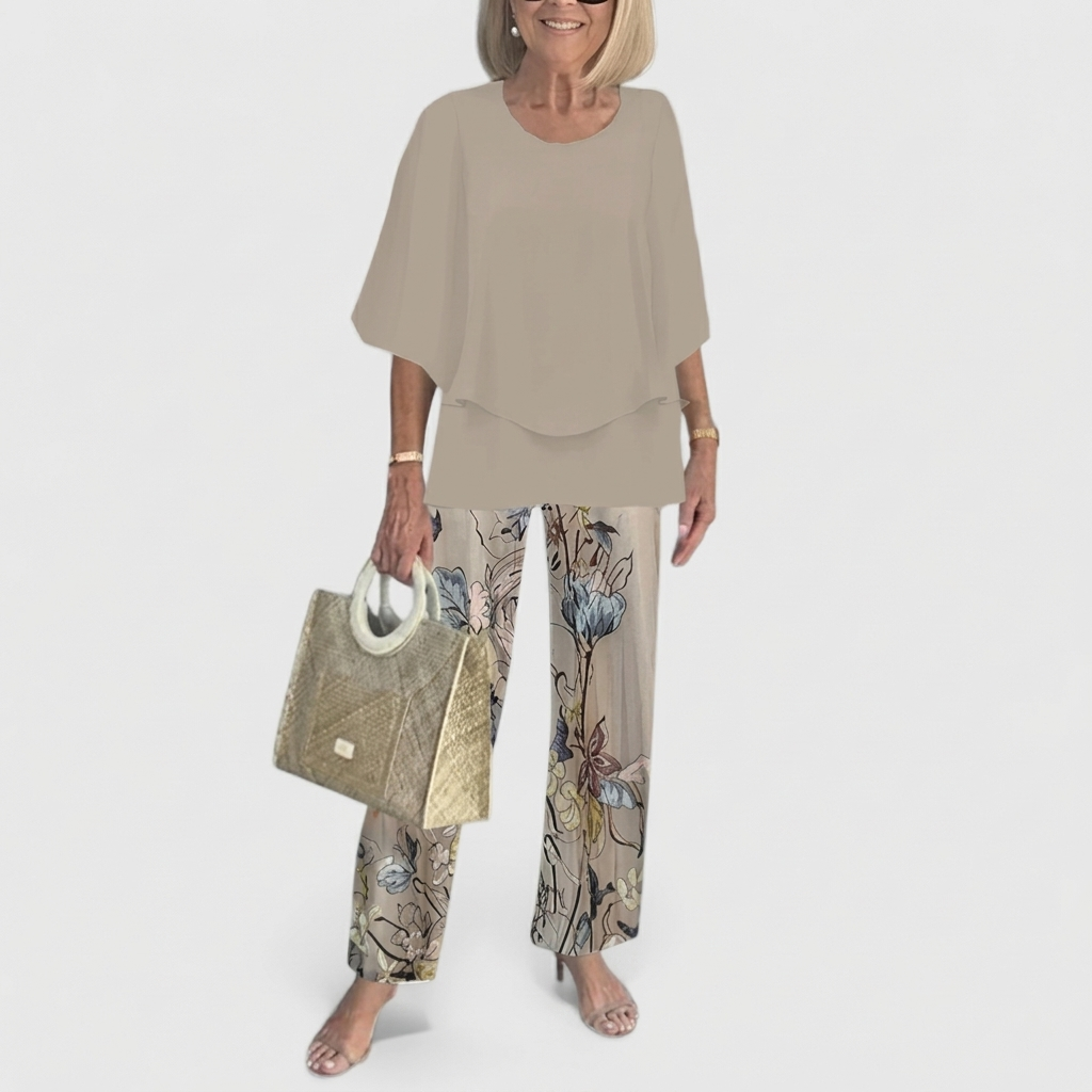 Ensemble Deux Pièces Élégant Femme Tenue Coordonnée Haut et Pantalon