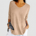 Top Femme Été Col V Blouse Légère Coupe Ample Décontractée