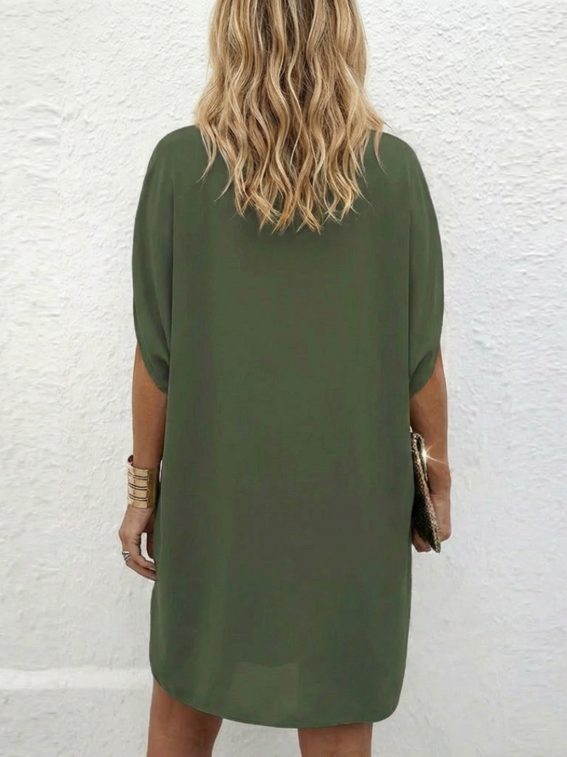 Calanthe | Robe Tunique Drapée à Col V
