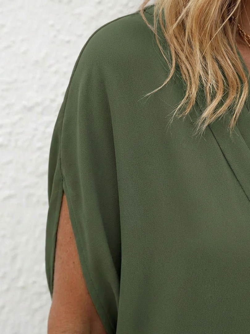 Calanthe | Robe Tunique Drapée à Col V