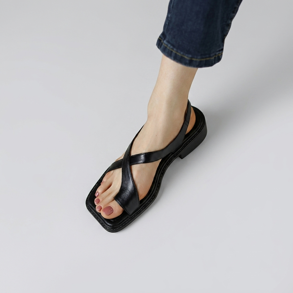 Sandales Femme Brides Croisées Sandales Plates Élégantes Été