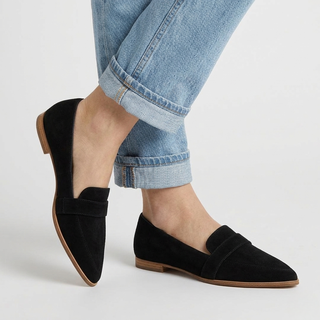 Mocassins Femme Bout Pointu Élégants Chaussures Faciles à Enfiler