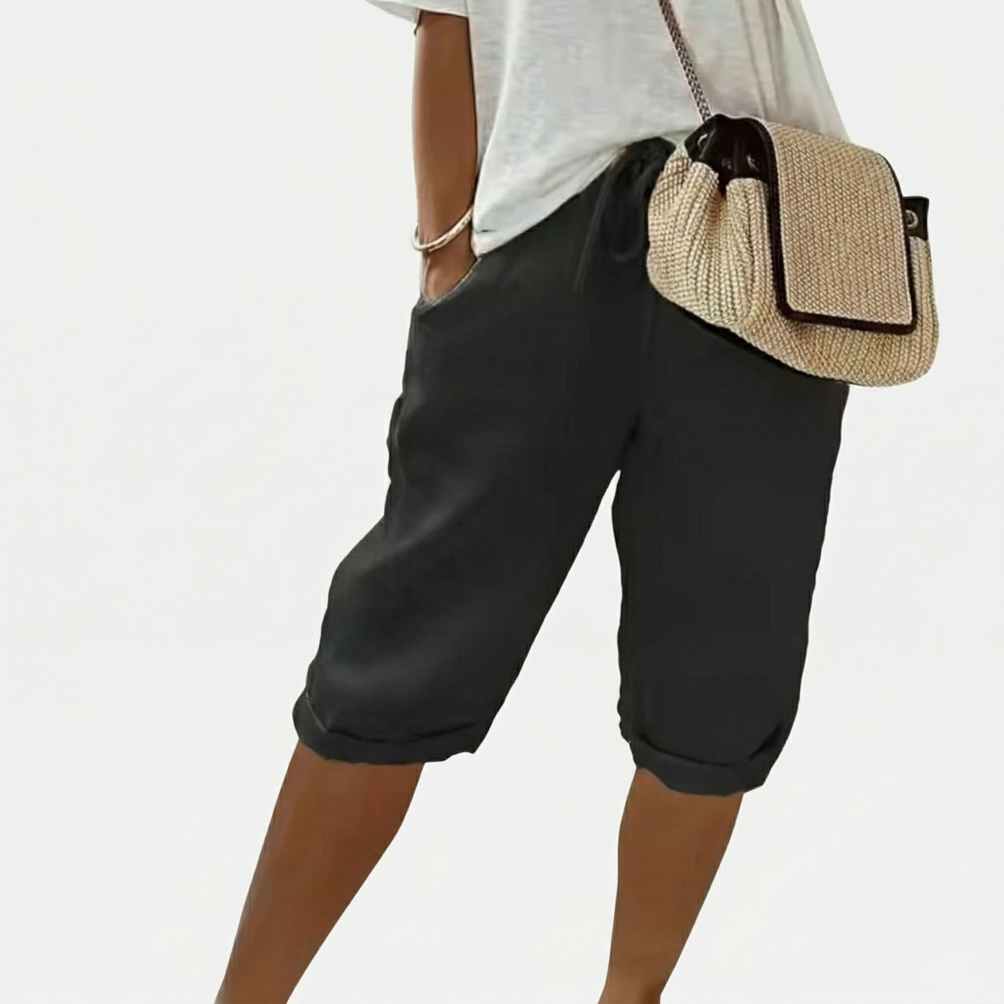 Short Femme Décontracté Taille Élastique Confort Été Quotidien