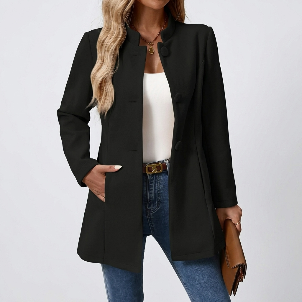 Manteau Femme Élégant Hiver Veste Longue Boutonnée Décontractée