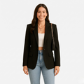 Blazer Femme Chic Élégant Coupe Ajustée Veste de Bureau Stylée