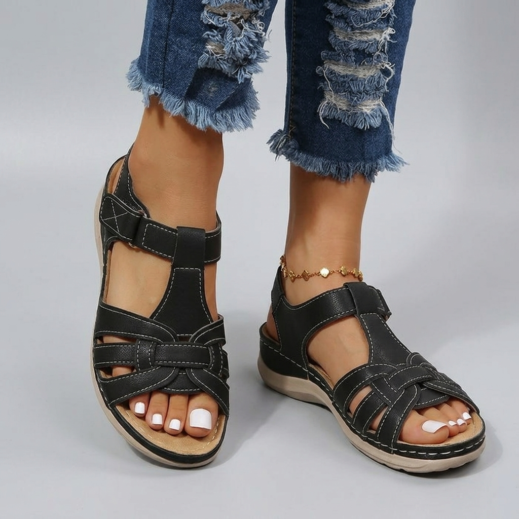 Sandales Femme Soutien de la Voûte Plantaire Sandales Orthopédiques Confortables Été