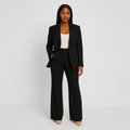 Ensemble Tailleur Femme Blazer Élégant et Pantalon Jambe Large