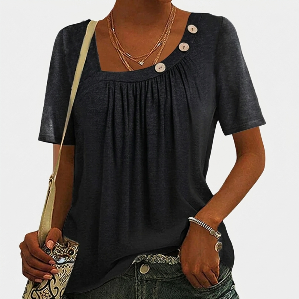 Haut Femme Décontracté Manches Courtes Blouse Ample Quotidienne