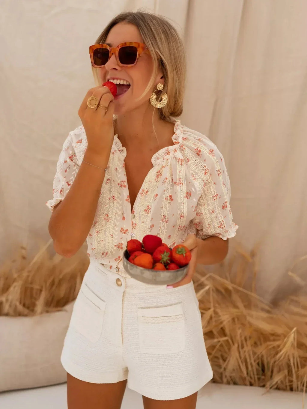 Eli | Blouse à fleurs avec charme d'été
