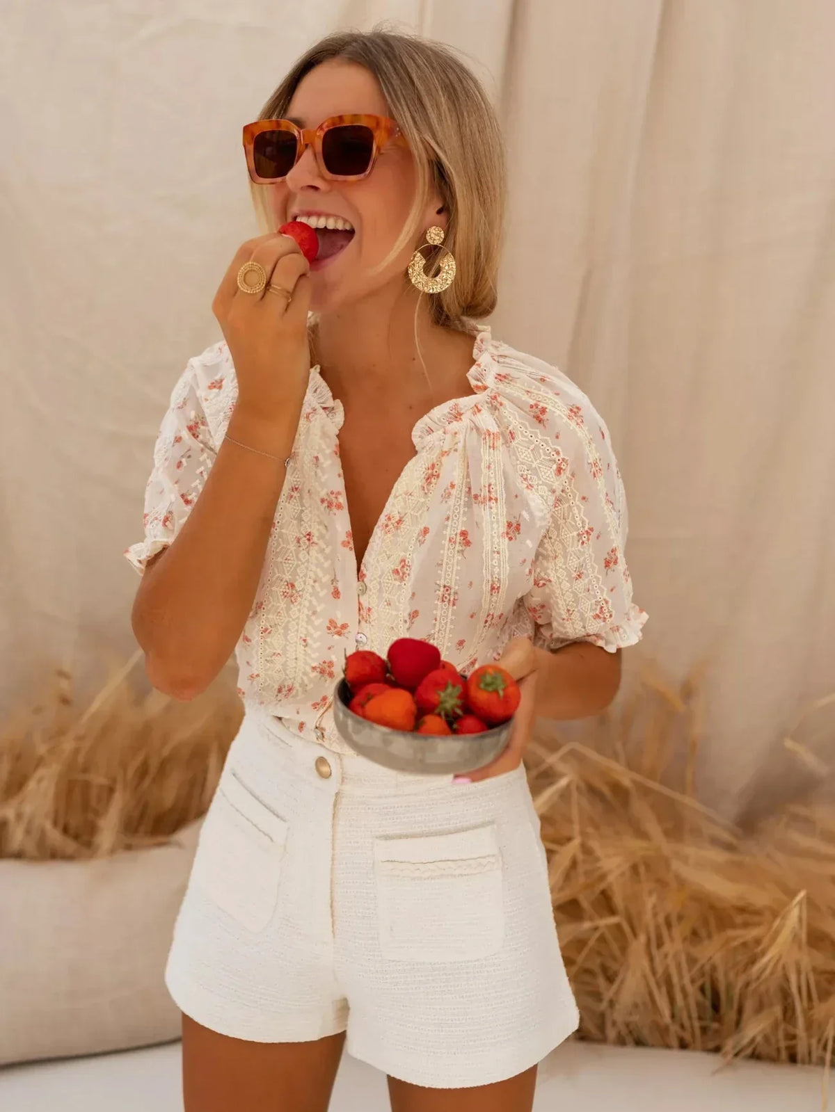 Eli | Blouse à fleurs avec charme d'été
