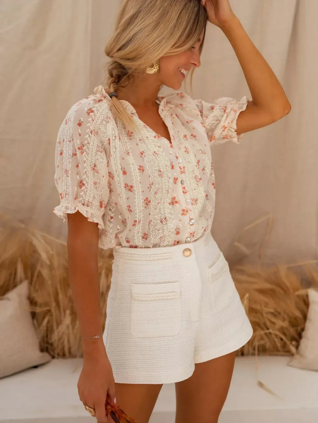 Eli | Blouse à fleurs avec charme d'été