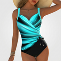 Maillot de Bain Une Pièce Femme Lacets Design Contrasté Effet Amincissant