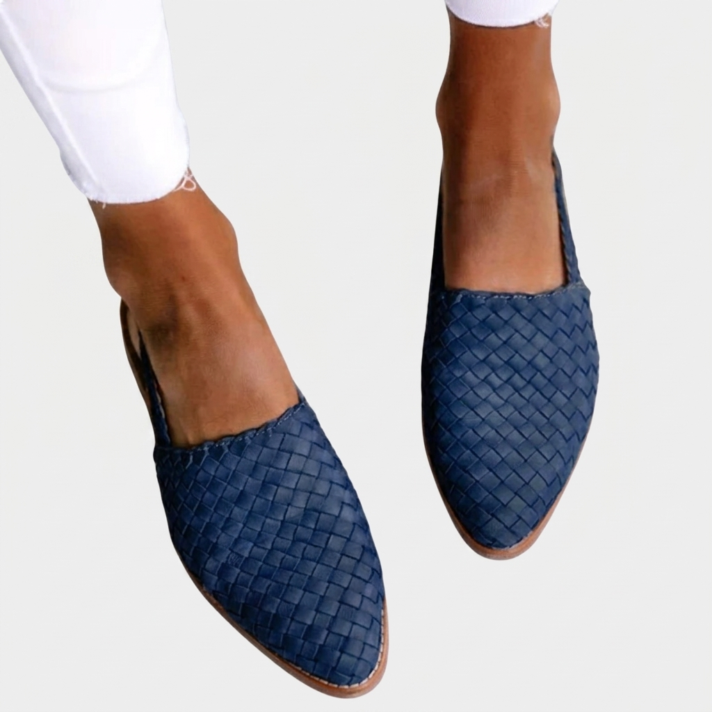 Ballerines Femme Tressées Slingback Chaussures Élégantes Bout Pointu