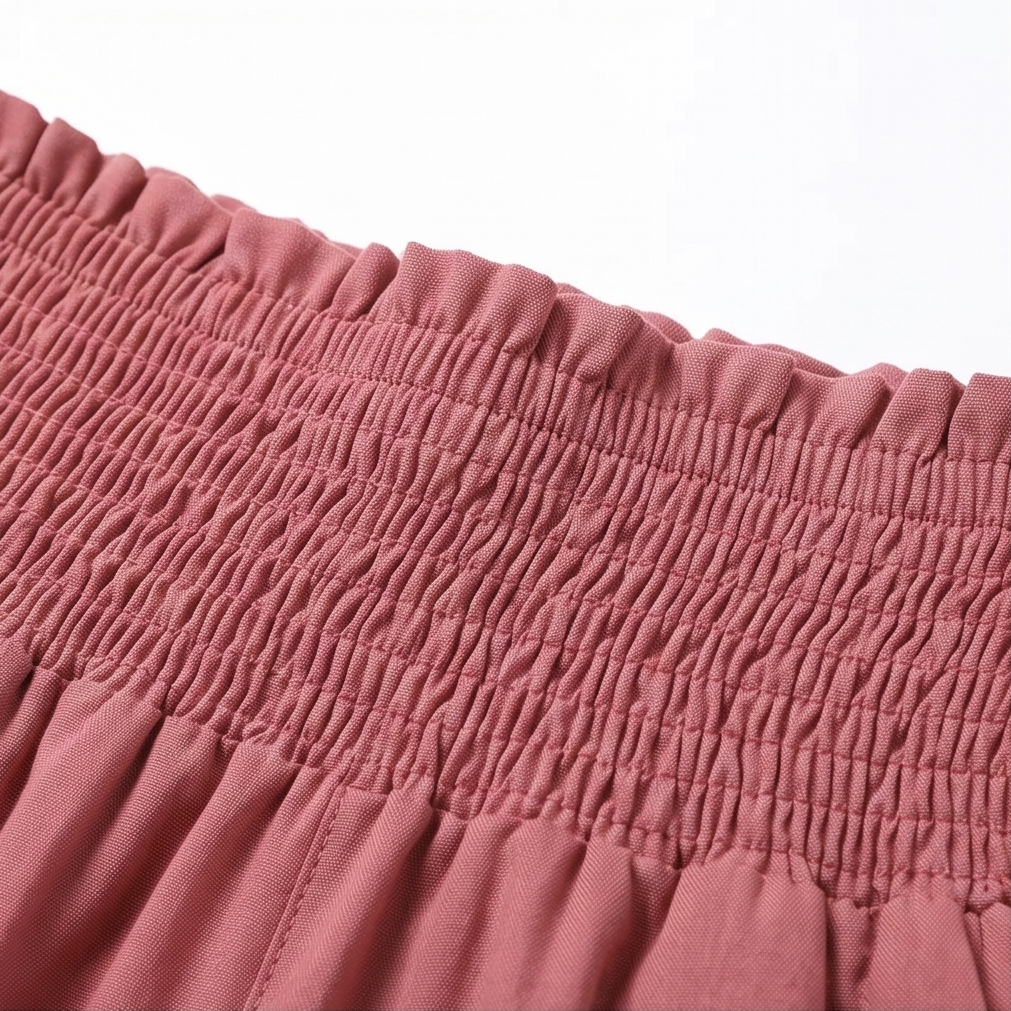 Breesa – Pantalon d'été taille haute à smocks