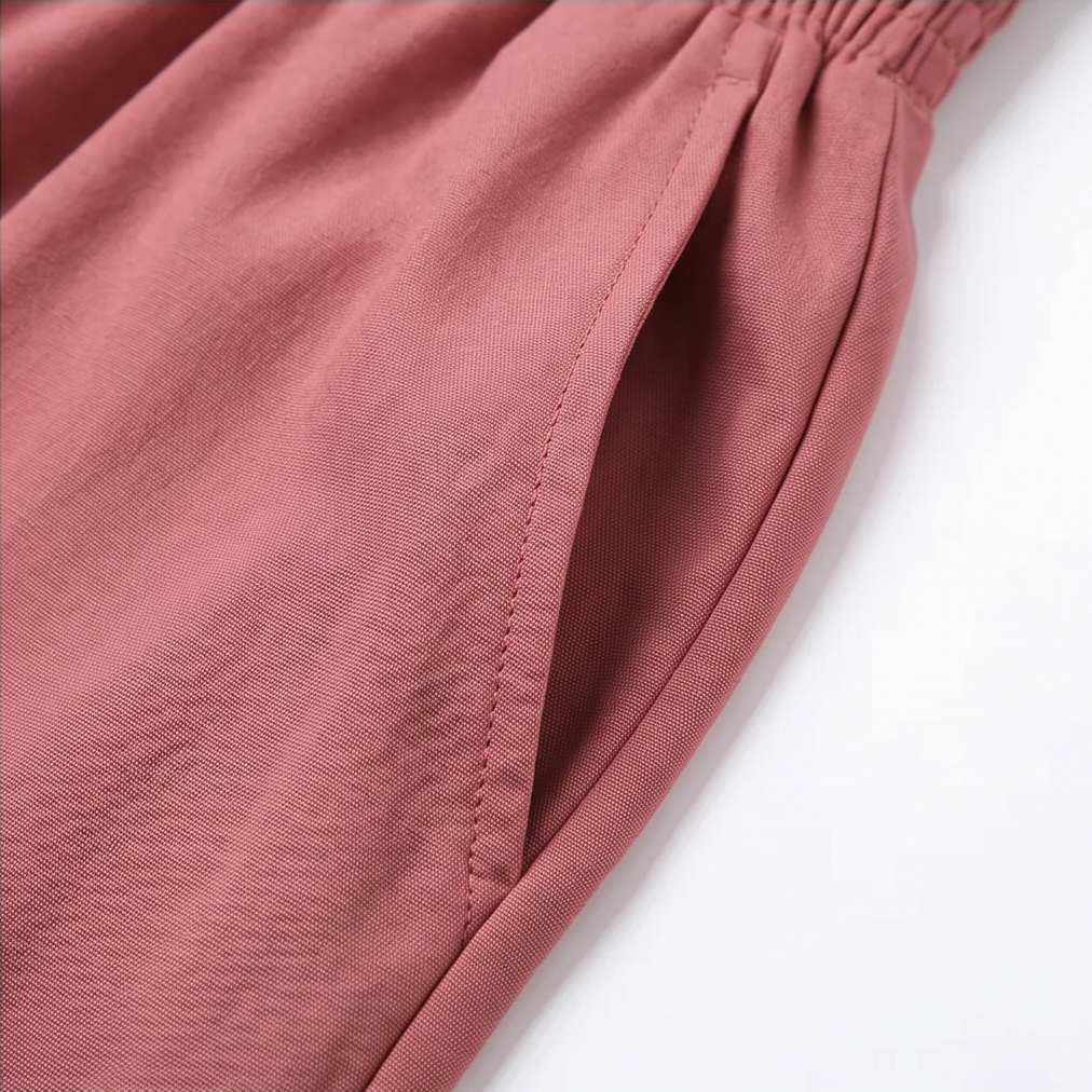 Breesa – Pantalon d'été taille haute à smocks