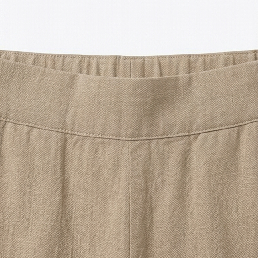 Brezia – Pantalon court en mélange de lin asymétrique pour femmes