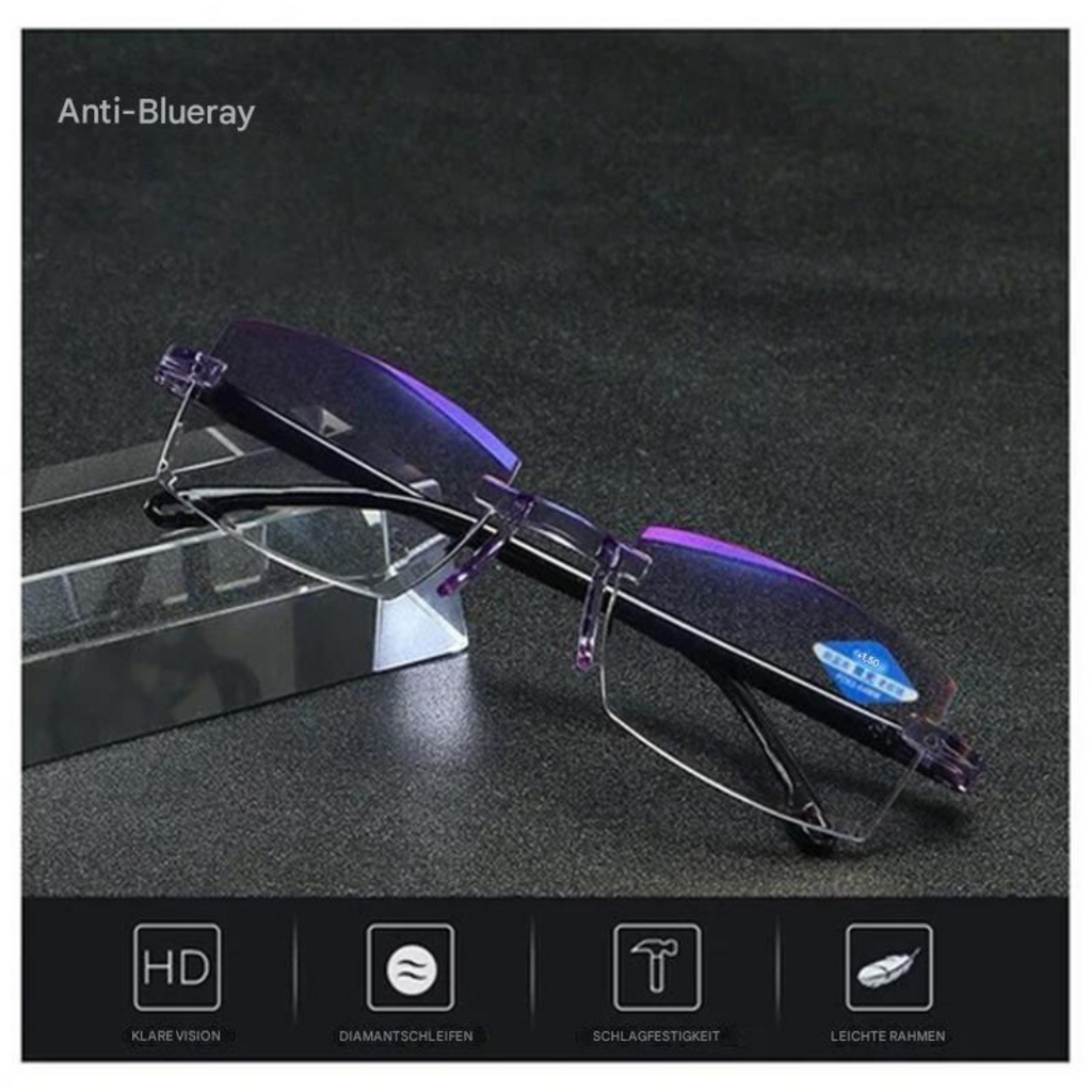 Lunettes avec filtre à lumière bleue et verres progressifs – VisionGuard