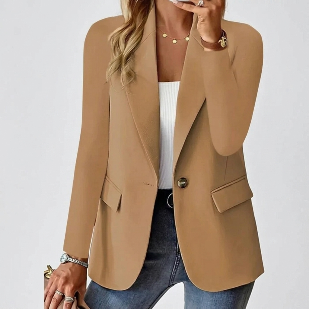 Blazer Femme Veste Élégante Coupe Ajustée Style Bureau Décontracté