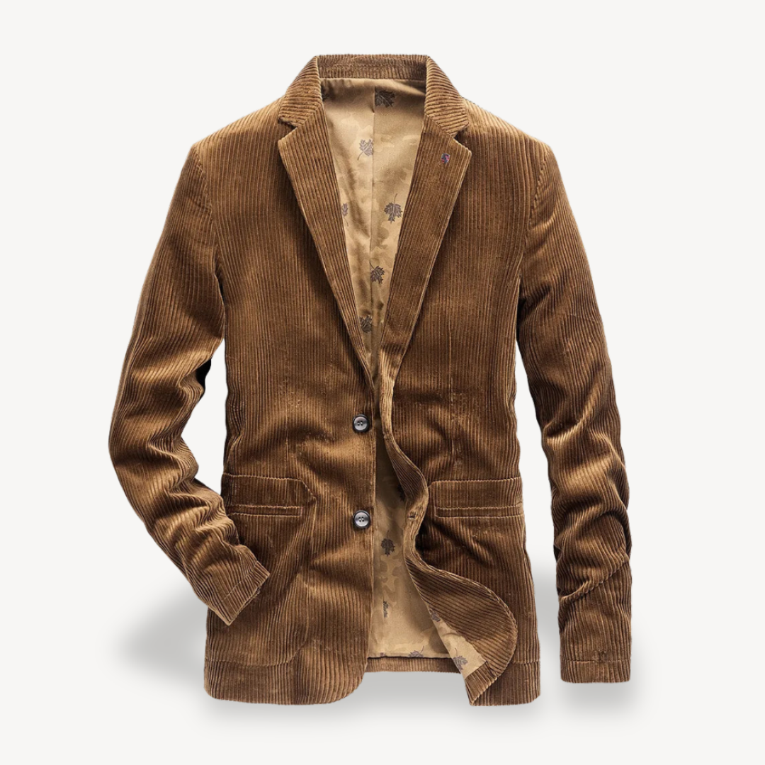 Blazer Classique Homme en Cordura – Veste en Velours Côtelé Slim Fit au Style Rétro