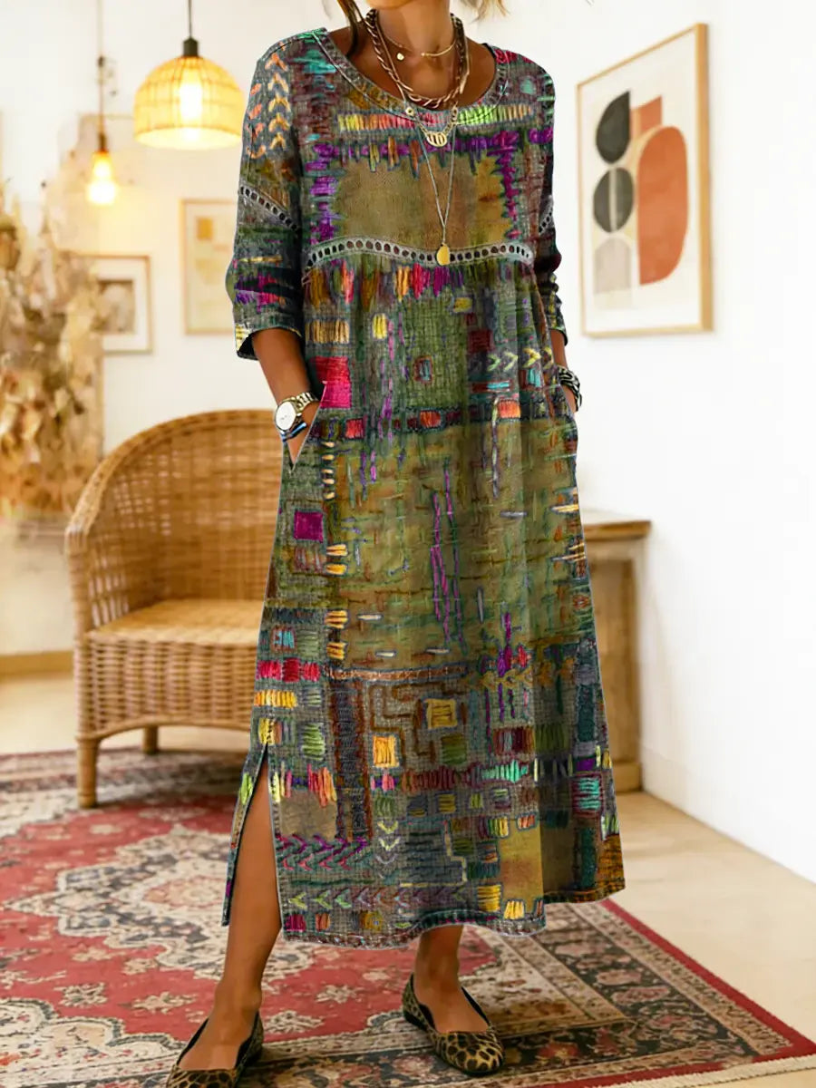Isabelle | Robe patchwork ethnique