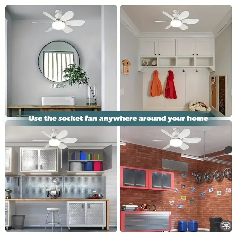 LuxeBreeze Ventilateur de Plafond Portable & Lumière | Élégante solution 2-en-1 avec télécommande pour confort et style