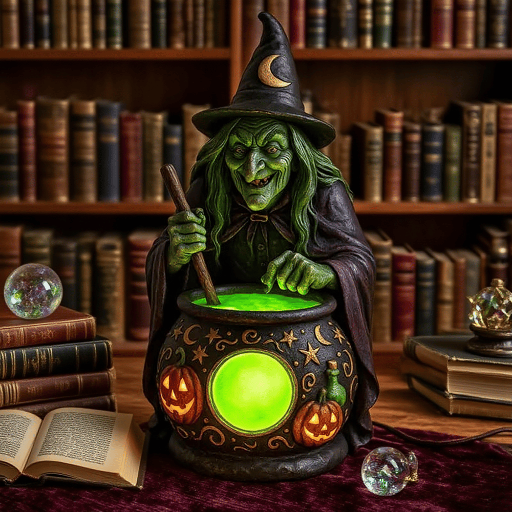 Lampe Ketel WitchGlow | Chaudron envoûtant avec éclairage néon vert magique