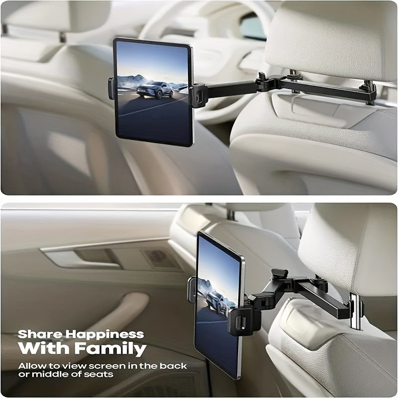 Support de Tablette Réglable pour Appuie-tête de Voiture - Compatible avec des Appareils de 5 à 14 Pouces, Support de Tablette Sûr et Polyvalent pour les Voyages