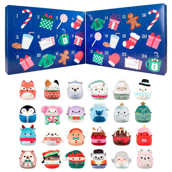 SquishJoy Ensemble de Surprises de Vacances | Calendrier de l'Avent festif rempli de Squishmallows câlins !