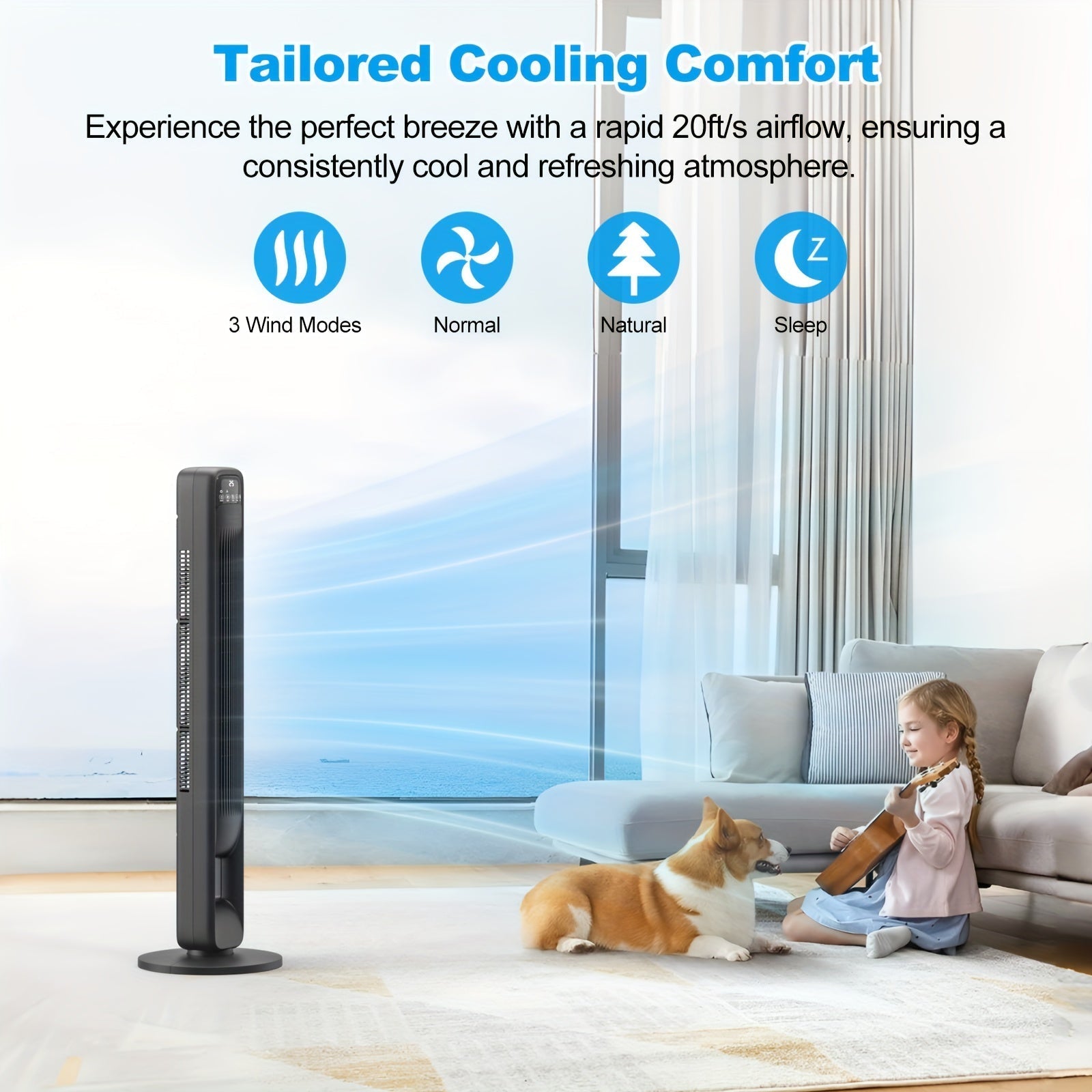 Ventilateur Tour Sans Pale – Silencieux et Réglable