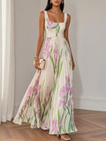 Wilma | Robe maxi plissée à motif floral