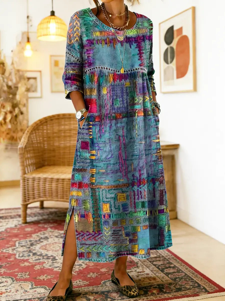 Isabelle | Robe patchwork ethnique